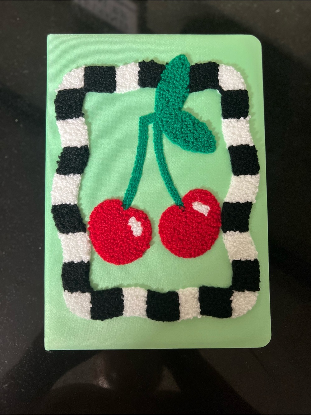 Tufted Cherry & checkered journal